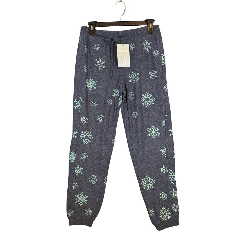 Chaser Snowflake Print Jogger Sweatpants Womens M NWT‎